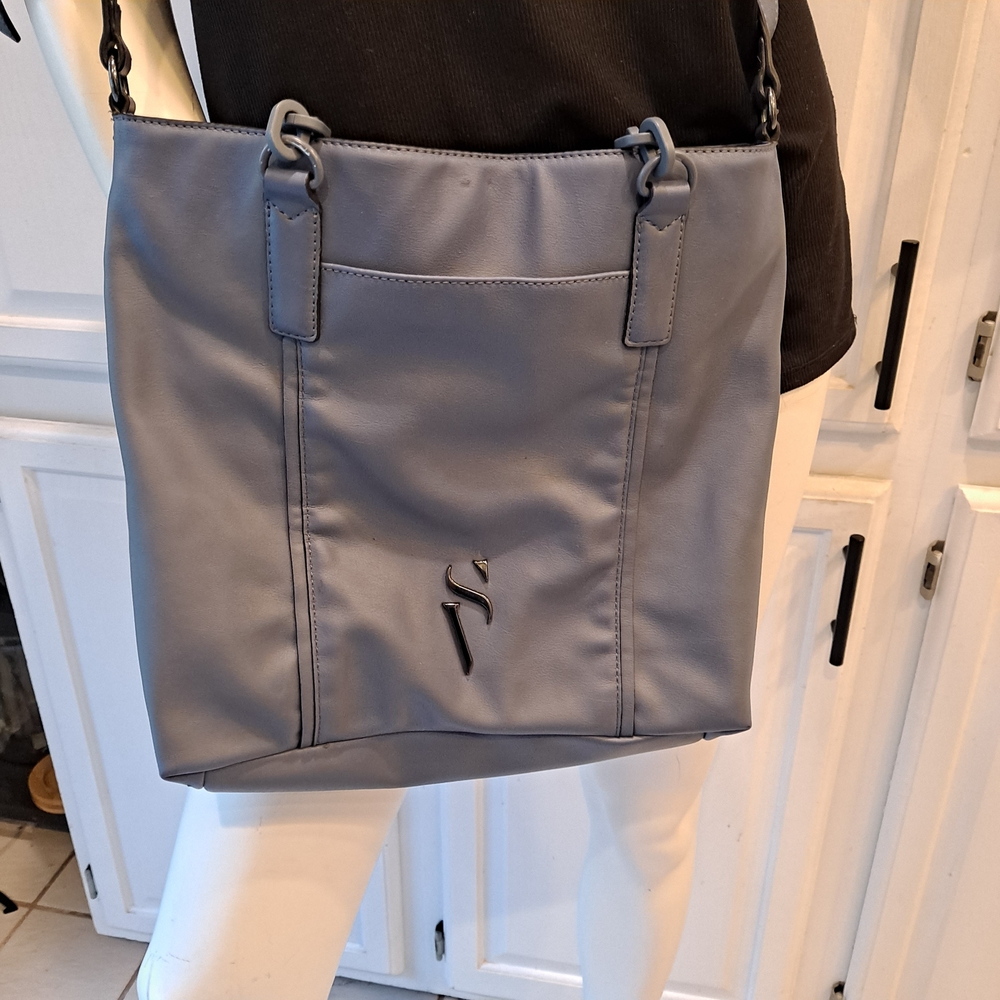 Simply Vera Vera Wang Raddix Tote Light Gray Blue Shoulder Bag